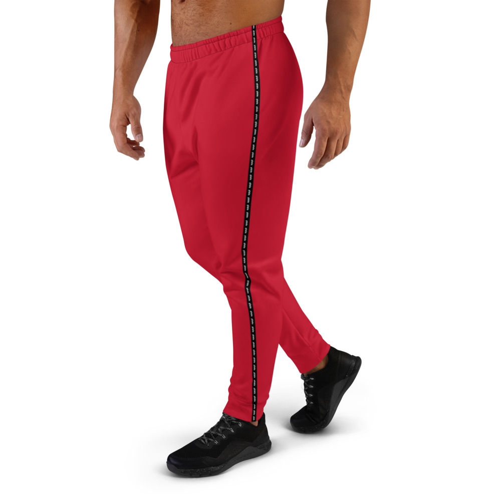 Red, slim-fit cotton blend joggers